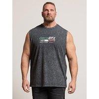 Badrhino Acid Wash Muscle Vest - Grey