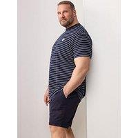 Badrhino Pique Stripe T-Shirt - Blue