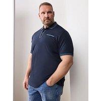 Badrhino Jacquard Collar Polo Shirt - Blue