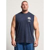 Badrhino Acid Wash Skull Muscle Vest - Blue