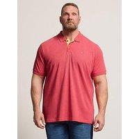 Badrhino Contrast Placket Polo Shirt - Pink