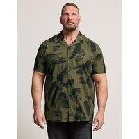 Badrhino Brushstroke Short Sleeve Shirt - Green
