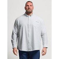 Badrhino Stripe Oxford Long Sleeve Shirt - Blue