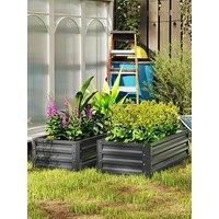 Outsunny Set Of 2 Garden Beds - L & 110 X W & 50 X & H & 30 Cm