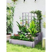 Outsunny Stepped Garden Bed With Trellis 95L X 95W X 110H Cm