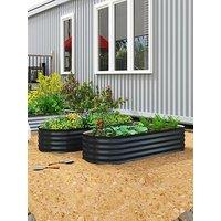 Outsunny Set Of 2 Garden Beds 150W X 60D X 30H Cm - Brown