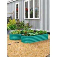 Outsunny Set Of 2 Garden Bed 150W X 60D X 30H Cm - Green