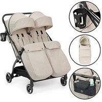 Ickle Bubba Aries Double Prime Autofold Stroller - Stone