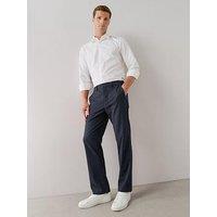 The Very Collection Check Detail Slim Fit Formal Trouser - Navy