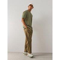 The Very Collection Cotton Rich Elasticated Waist Tapered Trousers - Khaki