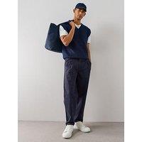 The Very Collection Cotton Rich Elasticated Waist Tapered Trousers - Navy