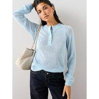 The Very Collection Henley Long Sleeve Jumper - Blue