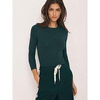 Mint Velvet Layering Crew Neck Top - Green