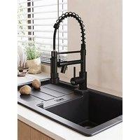 Living And Home Black Kitchen Faucet With Pull Down Spring Spout