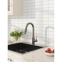 Living And Home Grey Side Lever Spring Neck Pull Out Kitchen Tap