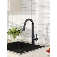 Living And Home Black Retractable Commercial Pull Out Kitchen Faucet