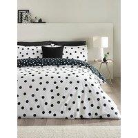 Catherine Lansfield Polka Dot Duvet Set Black / White