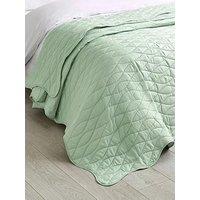 Catherine Lansfield Scallop Waves Bedspread 240X260 Green