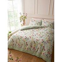 Rhs X Catherine Lansfield Birds In Bloom Duvet Set Green