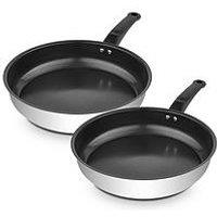Swan Townhouse Stainless Steel 20Cm & 28Cm Frying Pan Set