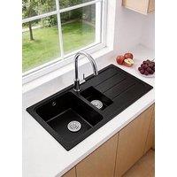 Living And Home Double Bowl Kitchen Sink With Strainer Waste Kit