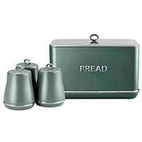 Tower Renaissance 4 Piece Bread Bin And Canister Set, Green