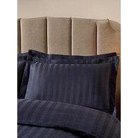 Dusk Pair Of Hotel Satin Stripe 200 Thread Count Oxford Pillowcases - Navy