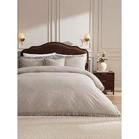 Dusk Marion 200 Thread Count Ruffle Edge Duvet Cover - Sand
