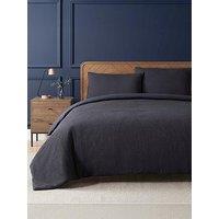 Dusk Portofino Waffle 100% Cotton Duvet Cover 200 Thread Count - Midnight Navy