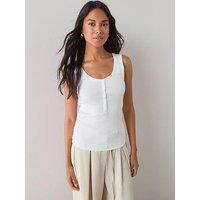 The Very Collection Scoop Henley Vest - White