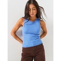 Jdy Jdyaya Ribbed Knit Tank Top - Blue