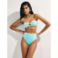 River Island Cornelli Print Bikini Top - Blue