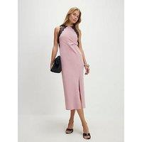 River Island Lace Contrast Twist Midi Dress - Pink