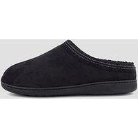 The Very Collection Fleece Lined Mule Slipper - Black