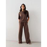 The Very Collection Modal Wide Leg Trouser Co-Ord - Brown