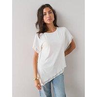 The Very Collection Asymmetric Draped Top- White