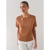 The Very Collection Gold Trim T-Shirt - Neutral