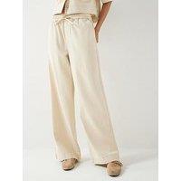 Only Onlmaisa Pull Up Wide Leg Co-Ord Trouser - Cream