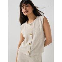 Only Onlvicki Button Co-Ord Vest - Pumice Stone