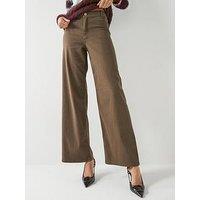 Jdy Jdyiris Stretch High Waist Wide Leg Pants - Brown