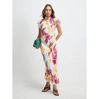 River Island Tie Dye Print Column Dress - Pink