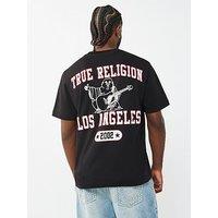True Religion Mesh Buddha Back Graphic T-Shirt - Black