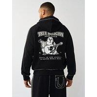 True Religion Taped Buddha Back Graphic Hoodie - Black