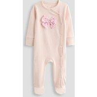 The Very Collection Baby Girl Ditsy Bow Applique Sleepsuit - Pink