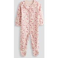 The Very Collection Baby Girl Ditsy Floral Print Frill Sleepsuit - Pink