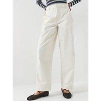 Jdy Jdyselma High Waist Barrel Trouser - White