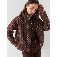 Pieces Pcfamilla Quilted Bomber Jacket - Brown