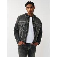 True Religion Super T Hooded Denim Jacket - Black
