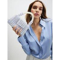 River Island Beaded Pearl Bag - Blue