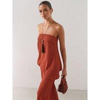 The Very Collection Bandeau Asymmetric Top Co-Ord - Orange